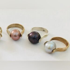 Jumbo Freshwater Chocolate Brown Pearl on Brass Band Hillary Heydle